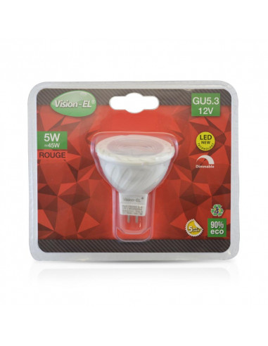LED 5W GU5.3 ROUGE 75° DIM BLISTER MIIDEX VISION-EL 78552