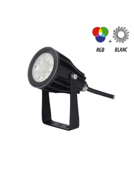 TOURNESOL PROJECTEUR RGB + BLC 6W CCT 2700K A 6500K NOIR IP65 RF MIIDEX VISION-EL 80105