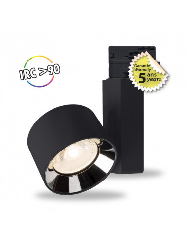 WHAO IRC90 SPOT SUR RAIL NOIR 40W 4000K 5ANS MIIDEX VISION-EL 82973