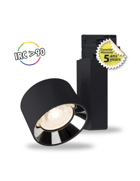 WHAO IRC90 SPOT SUR RAIL NOIR 40W 4000K 5ANS MIIDEX VISION-EL 82973