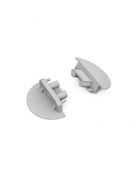 Terminaison Gris pour Profile Rainure Pack de 2 MIIDEX VISION-EL 9868
