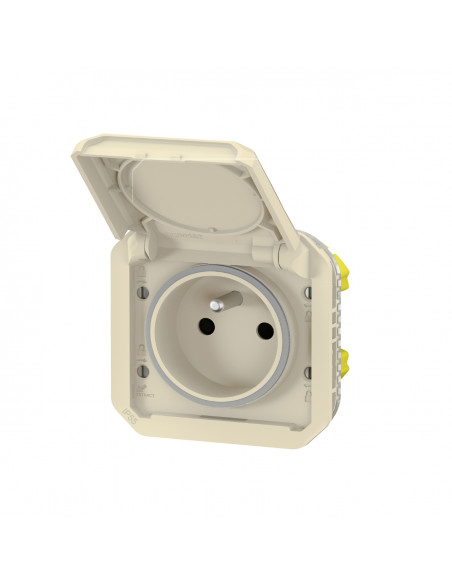 Prise de courant 2P+T Plexo composable sable LEGRAND 069828L