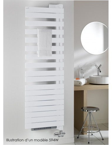 Régate Twist Air eau chaude droite Blanc RAL 9016 594W H 1280 mm / L 550 mm ACOVA XRR128 055IFS