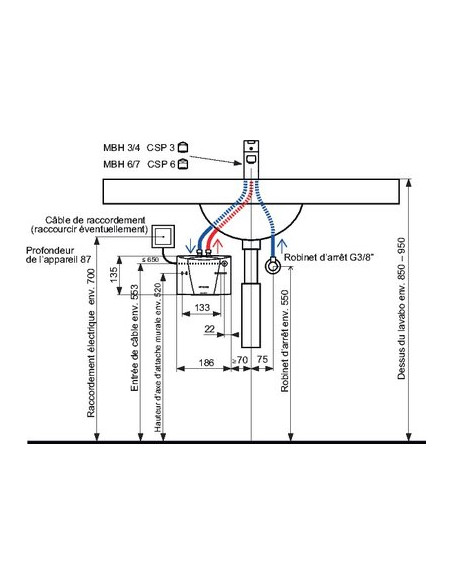 CHAUFFE-EAU INSTANTANE LAVABO MBH4 CLAGE 1500-160043