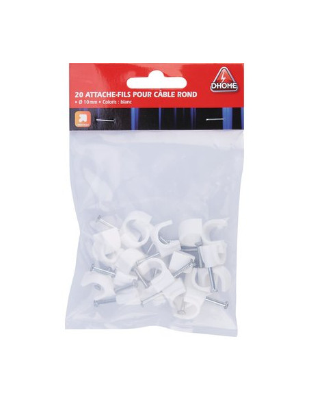 ATTACH-FILS ROND BLC 10MM /20 DHOME CHS-CHR-9-20PCS-WHITE