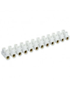 BARRETTE BLANC 10MM 12 BORNES DHOME TBS-16A-WHITE