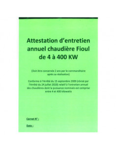 CARNET ENTRETIEN CHAUD FUEL PRO25028