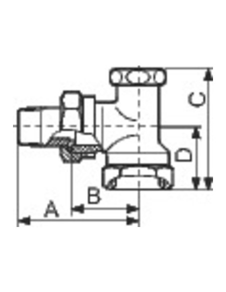 Coude de réglage RLV-S Danfoss Femelle 1/2" DANFOSS 003L0123