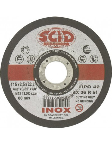 DISQ.TRONC.INOX BLUE 115X2.5 SCID 2126