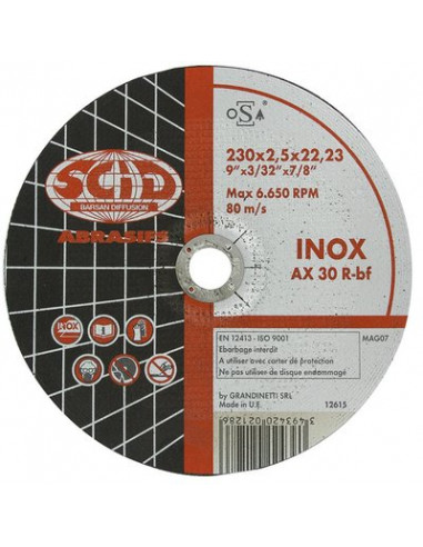 DISQ.TRONC.INOX BLUE 230X2.5 SCID 2128