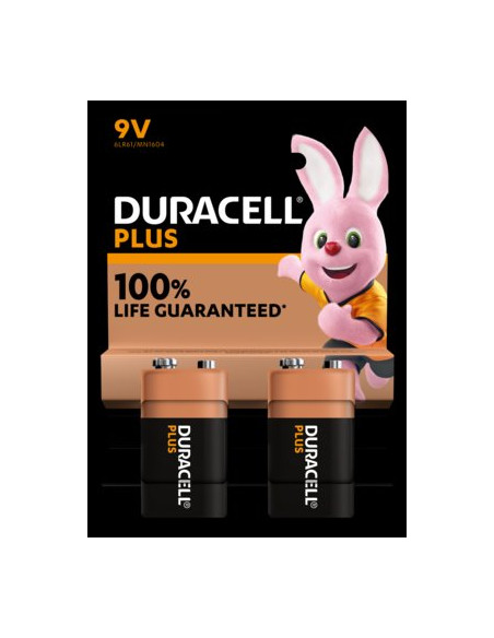 DURACELL PLUS 100% 9V X2 DURACELL 5000394142268