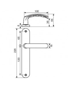 Poignée de porte Budget Gris argent 195 mm Clé I VACHETTE 4069/6318 AG I 2