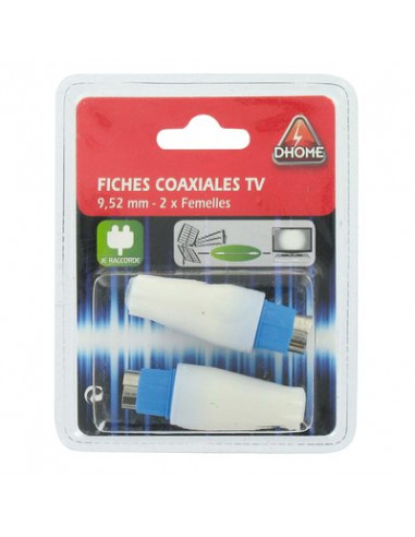 FICHES COAX DROITE D9,52 F/F DHOME 2 X HTC-1357