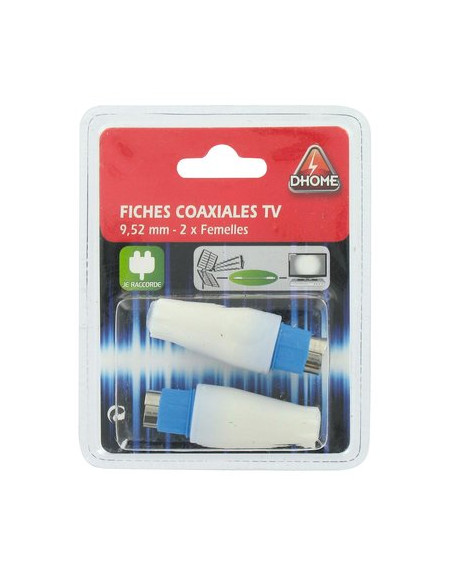 FICHES COAX DROITE D9,52 F/F DHOME 2 X HTC-1357