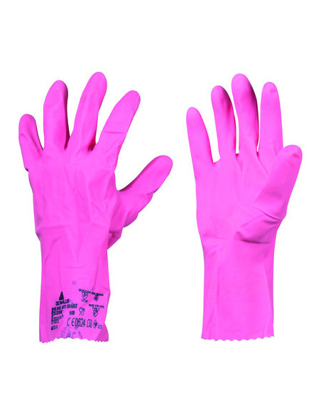 GANT MENAGE LATEX ROSE 9(10 pièces) DELTA PLUS VE210RO09
