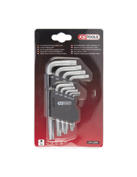 JEU DE 9 CLES MÂLES TORX KS TOOLS 151.2260