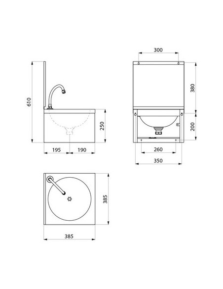LAVE-MAINS MUR SXS MECA DOS IN DELABIE 182320