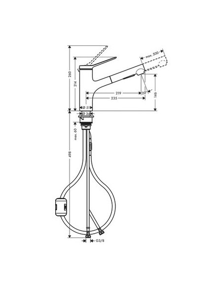 MIT CUISINE ZESIS M33 2J EXT HANSGROHE 74800000