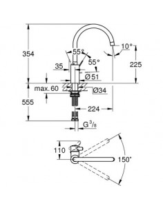 MIT EVIER EUROSMART COSMO GROHE 32845002 2