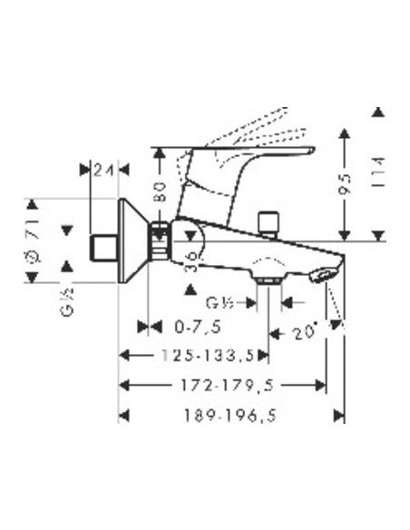 MITIGEUR FOCUS E2 BAIN/DOUCHE HANSGROHE 31948000