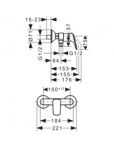 MITIGEUR LOGIS DOUCHE HANSGROHE 71601000