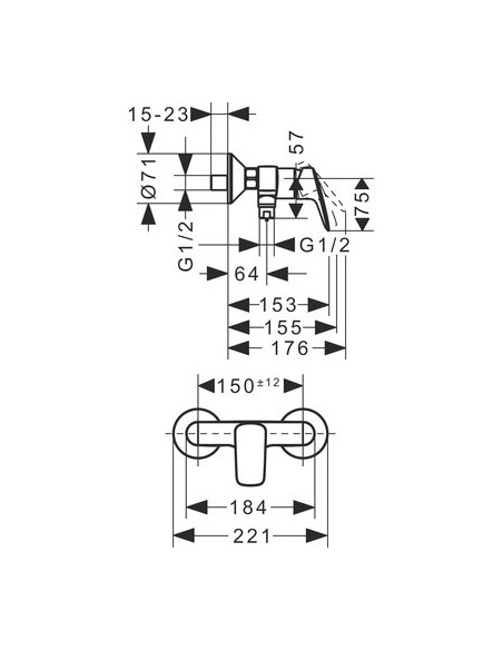 MITIGEUR LOGIS DOUCHE HANSGROHE 71601000