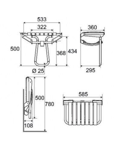 SIEGE DE DOUCHE ESCAMOTABLE PELLET 047632