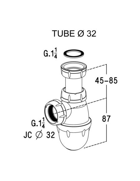SIPHON LAVABO POLYPRO.REGLABLE NICOLL 0201001