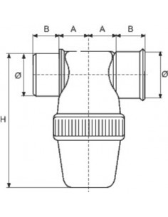 SIPHON PARCOURS HORIZ. PVC 40 NICOLL YH1C 2