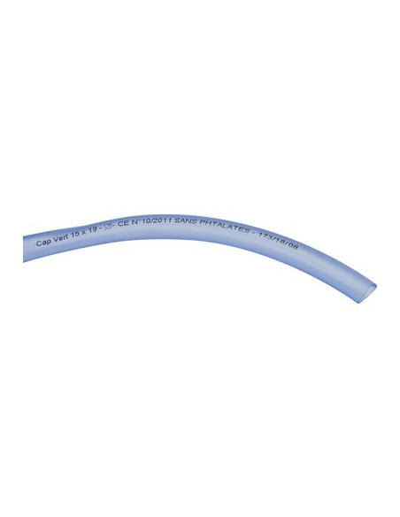 TUYAU CRISTAL TRANSP.15X19 50M CAP VERT 180.1519.7486.50