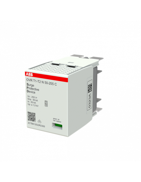 Cartouche de Neutre pour Parafoudre OVR T1-T2 N 50-255 C Un.230V 2CTB812522R2300 ABB B611465