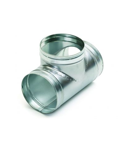 Té Equerre Galvanisé : TE 90° Diamètre 100/100 mm ALDES 11093104