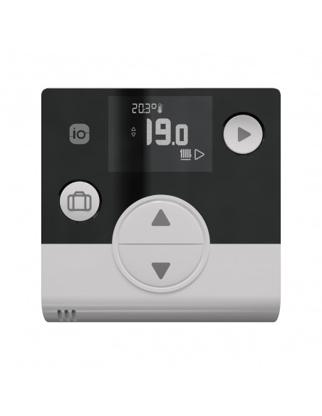 Commande d'ambiance modulante Aérolia, communication radio, alimentation filaire ou piles Noir & Blanc THERMOR 474000