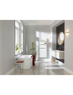 RADIATEUR SÈCHE-SERVIETTES CLASSIQUE MAT À DROITE AVEC SOUFFLERIE 1500W BLANC BRILLANT THERMOR 483251 2
