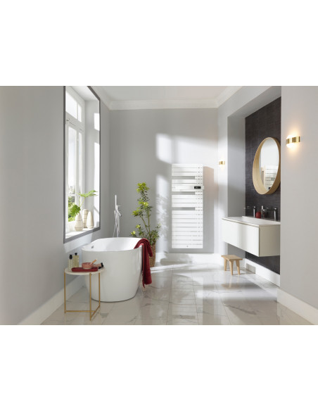 RADIATEUR SÈCHE-SERVIETTES CLASSIQUE MAT À DROITE AVEC SOUFFLERIE 1500W BLANC BRILLANT THERMOR 483251