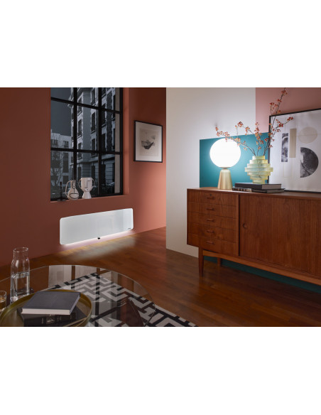 Radiateur verre connecté Verali plinthe 1500W blanc brillant ATLANTIC 507658