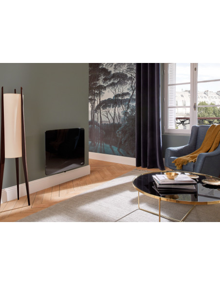 Radiateur verre connecté Verali horizontal 1900W noir brillant ATLANTIC 507661