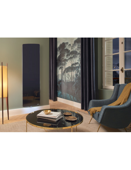 Radiateur verre connecté Verali vertical 1500W noir brillant ATLANTIC 507662