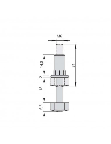 Vérin de réglage hexagonale M6 pour pied de mueble avec écrou EMUCA 2020015