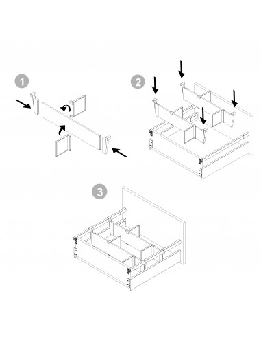 Lot de séparateurs pour l'intérieur des tiroirs Vertex-Concept EMUCA 3184035