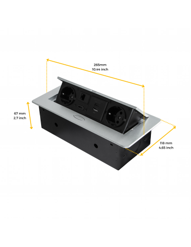 Multiconnecteur Atom 26 pour bureau (225x111mm) EMUCA 5039925