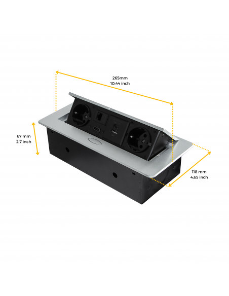 Multiconnecteur Atom 26 pour bureau (225x111mm) EMUCA 5039925