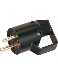 Fiche mâle 16A 2P+T anneau noir L'EBENOID 021401