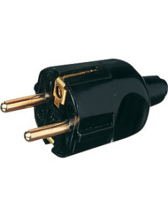 Fiche mâle 16A 2P+T double terre noir L'EBENOID 021439