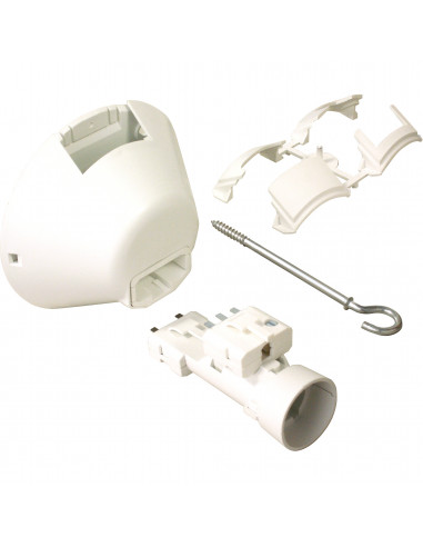 Kit prise de centre rénovation + douille DCL E27 L'EBENOID 045267