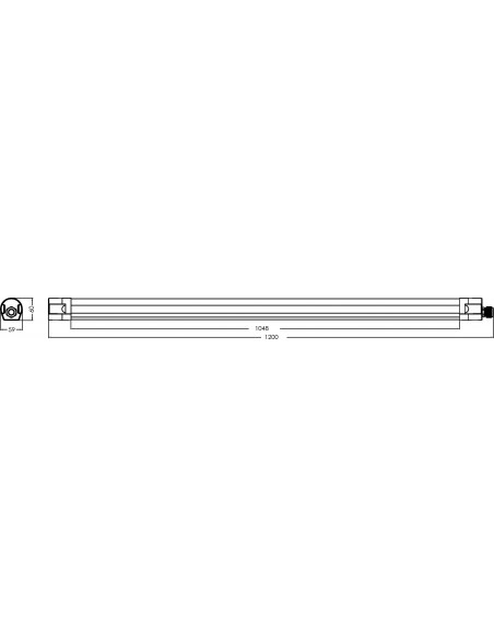 Pure Line 1200mm LED 3960lm 4000K PURE BY L'EBENOID 055040