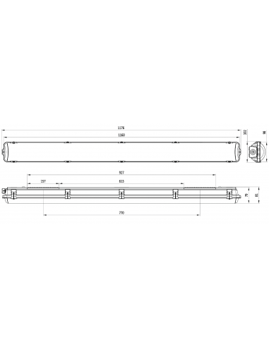Pure Line 1200mm LED 4760lm 4000K HF PURE BY L'EBENOID 055050