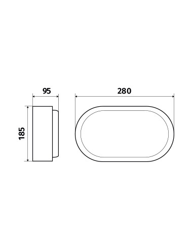 Orcade rétro alu ovale LED 850lm 4000K noir L'EBENOID 075015