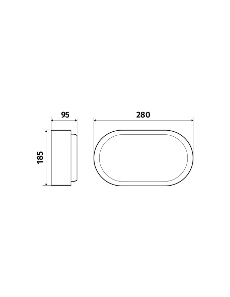 Orcade rétro alu ovale LED 850lm 4000K noir L'EBENOID 075015