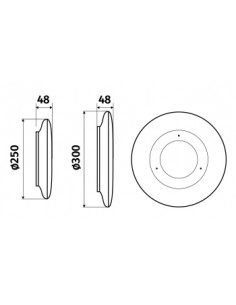 Orcade extra-plat rond T1 LED 1180lm 4000K blanc L'EBENOID 075020 2